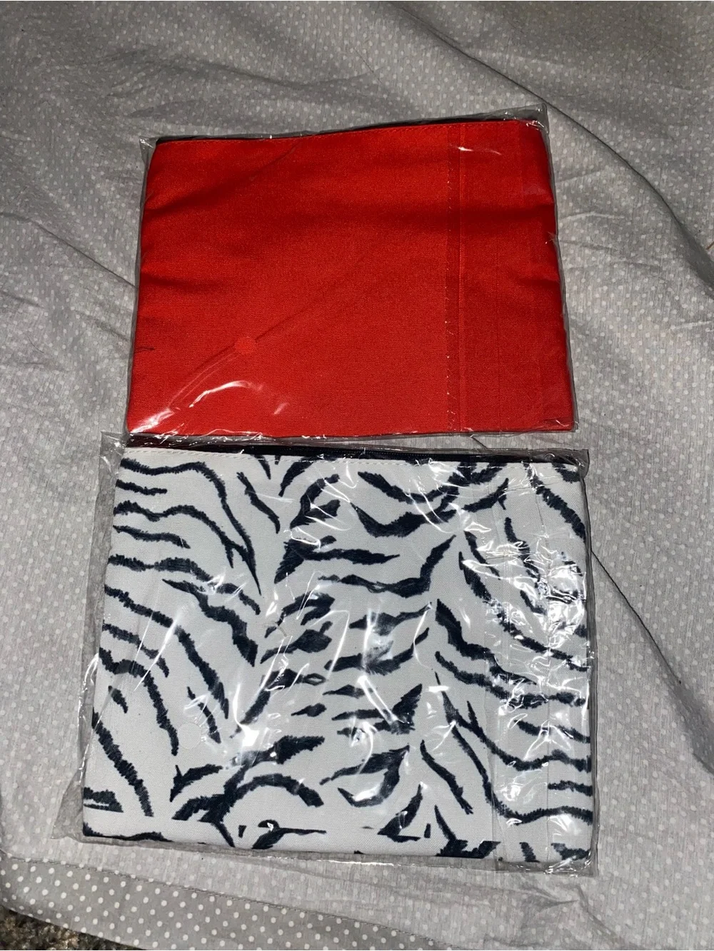The Who & Uno Pack of Two Graphic Pouches - Red & Zebra